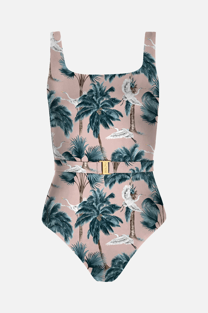 The Square Maillot - Pink Sand Heron Print